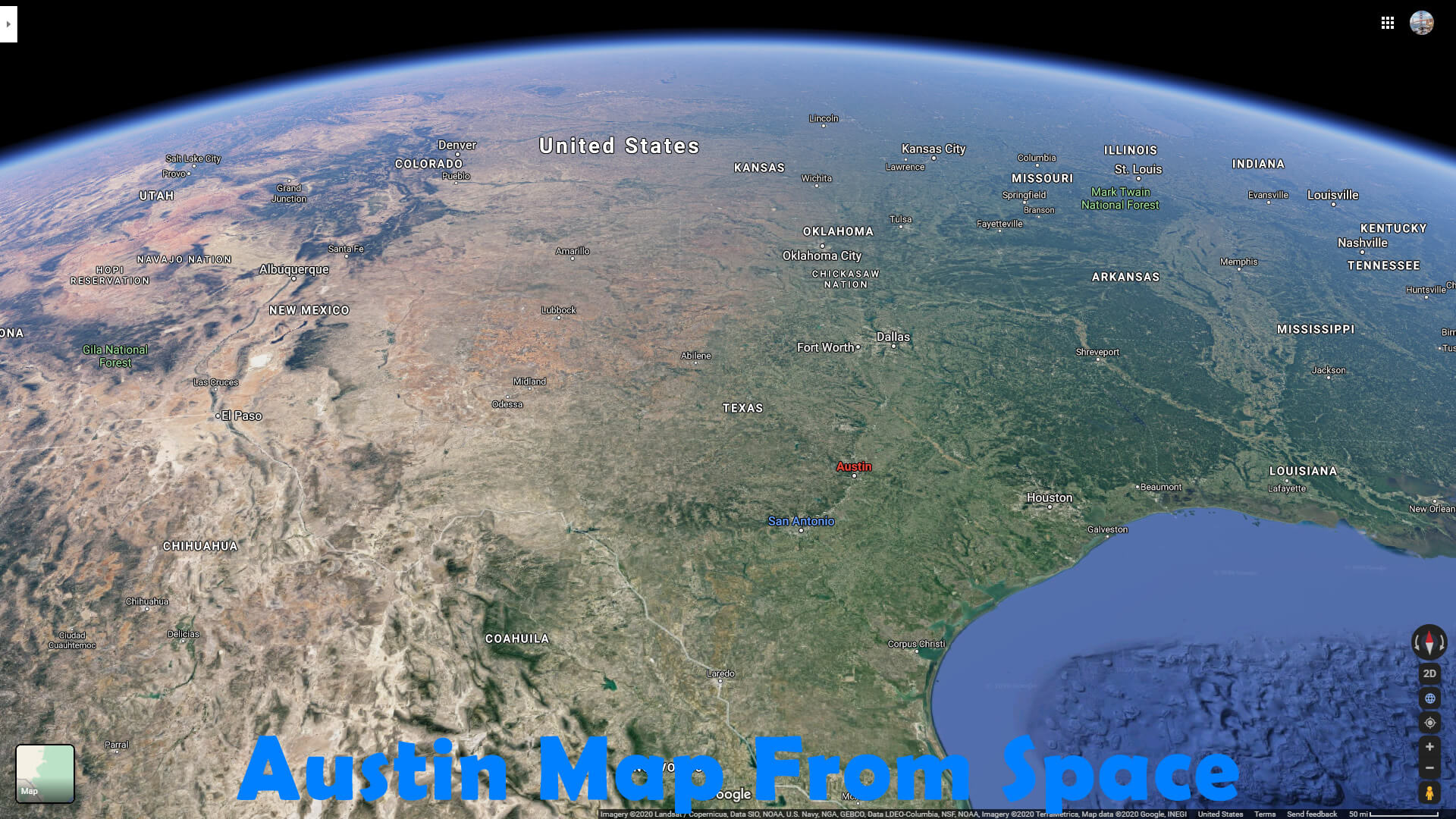 Austin Map From Space